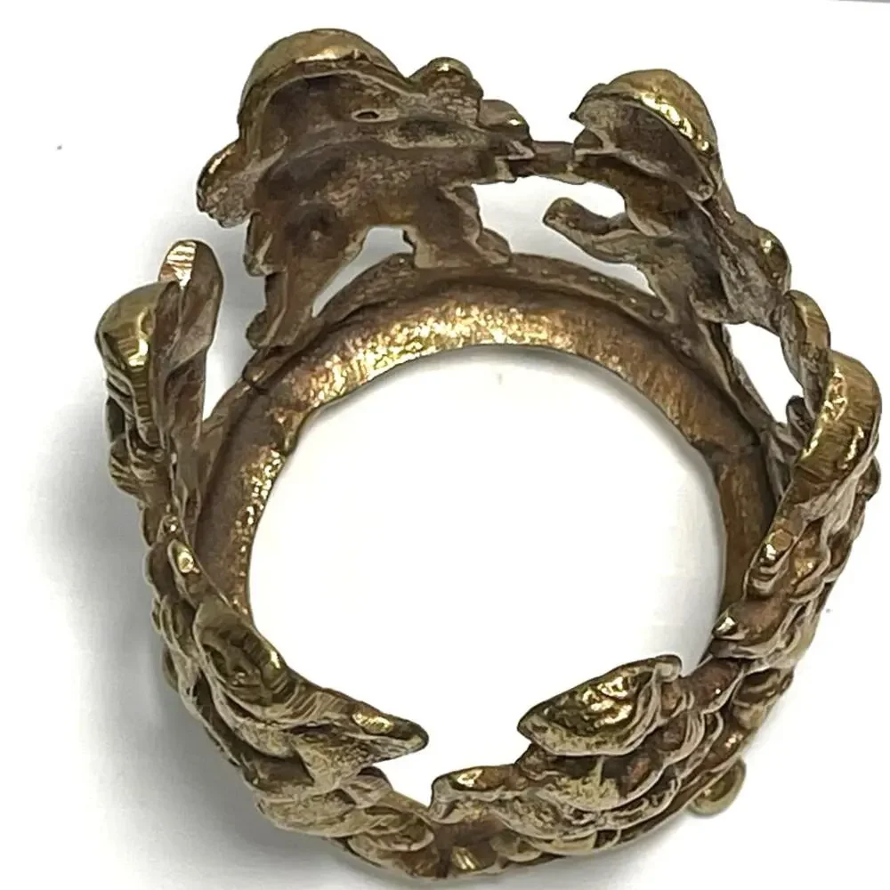 Vintage Brass Cherub Candle Holder With Votive Cup Regency 3